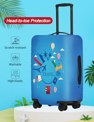 Luggage Covers For Suitcase TSA Approved, Fits 18-32 Inch - color: City Travel, size: L(27"-30" Suitcase)