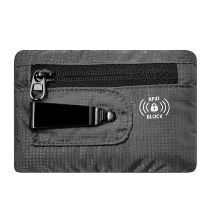 KOSMCCO RFID Blocking Clip Stash Pocket Travel Belt Wallet, Grey, Medium - color: Grey, size: Medium (3.5x5.2")