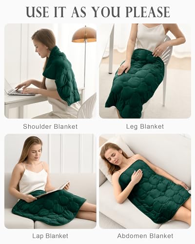 Cottonblue 소형 가중 랩 담요 2.3kg(5파운드) 성인 청소년용 73.7cm x 83.8cm(29 x 33인치), 그린 - color: 초록색., size: 29"x33" 5lbs