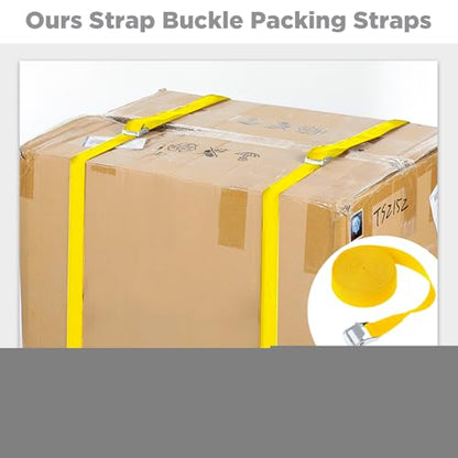 Riakrum 16 Feet 15 Pcs Lashing Straps with Buckles, Adjustable, Yellow - color: Yellow, size: 16 Feet