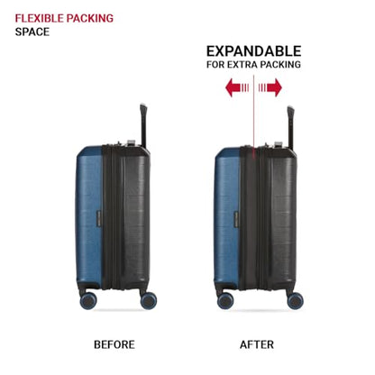 SwissGear Duet Hardside Expandable Luggage with Spinner Wheels, Navy/Black, 3-Piece Set (19/24/28) - color: Navy/Black, size: 3-Piece Set (19/24/28)