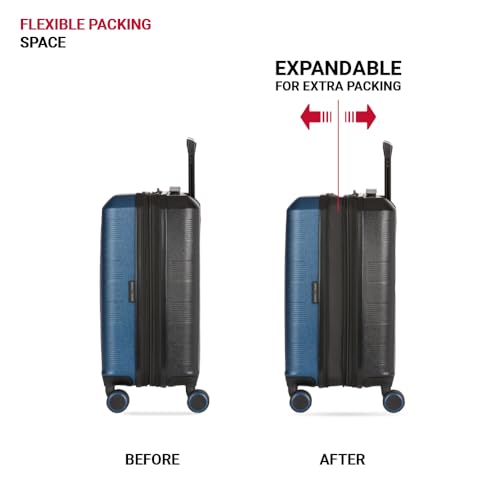 SwissGear Duet Hardside Expandable Luggage with Spinner Wheels, Navy/Black, 3-Piece Set (19/24/28) - color: Navy/Black, size: 3-Piece Set (19/24/28)