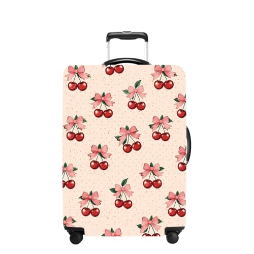 Cherry Pattern Luggage Cover Washable Suitcase Cover Protector Fit 20-22 Inch Luggage Durable Travel Bag Cover with Zipper Closure S - color: Cherry Pattern, size: S(20-22inch suitcase)