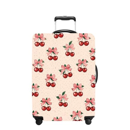 Cherry Pattern Luggage Cover Washable Suitcase Cover Protector Fit 20-22 Inch Luggage Durable Travel Bag Cover with Zipper Closure S - color: Cherry Pattern, size: S(20-22inch suitcase)