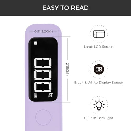 pack all Digital Luggage Scale for Travel, 110Lbs Capacity, 0.1Lb Precision - color: Purple