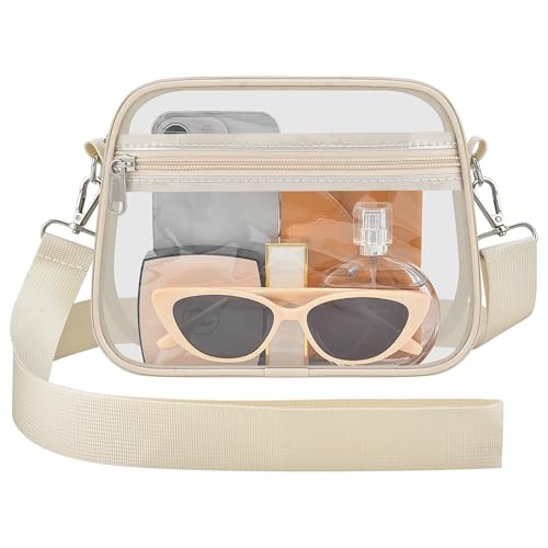 Clear Bag for Stadium Events Stadium Approved Women's Top-Handle Handbags - color: Cream, size: Large