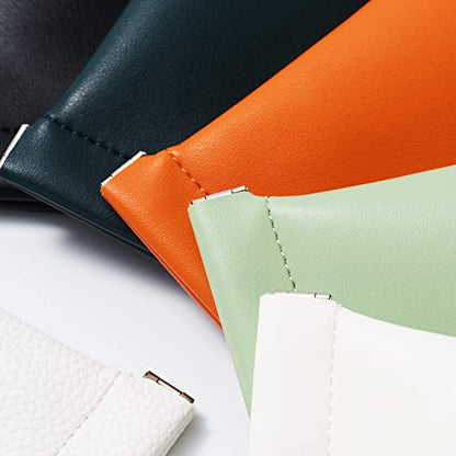 Dark Green PU Leather Squeeze Travel Pouch Multi-Use Storage Bag - color: Dark Green, size: 7.2"x.37"