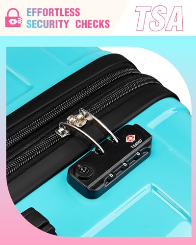Luggage Sets 2 Piece, Hard Shell Expandable Carry on Suitcase with Spinner Wheels and TSA Lock, Lightweight Travel Luggage Set - color: Sugar, size: 2 Piece Set (20/24inch)