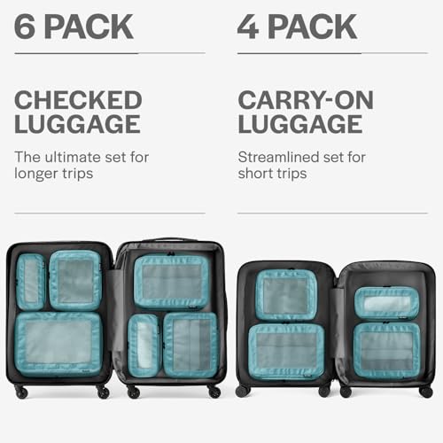 Aerotrunk Compression Packing Cubes for Travel, 4-Pack, Teal - color: Teal, size: 4-Pack