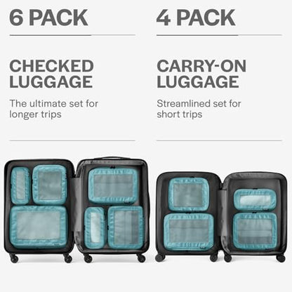Aerotrunk Compression Packing Cubes for Travel, 4-Pack, Teal - color: Teal, size: 4-Pack
