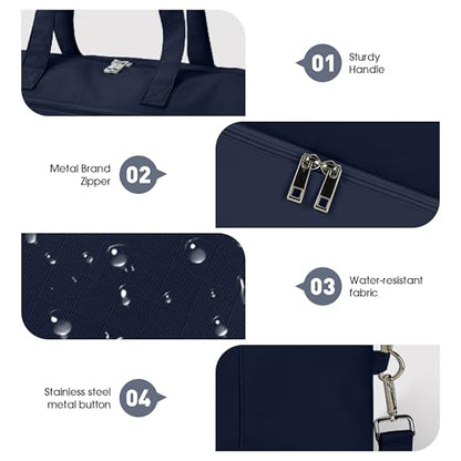 Women's Weekender bag Travel Duffel Bag with Shoe Compartment 21-inch Airline-Approved Carry-On, 2-Piece Overnight Bag Set Personal Item Luggage - color: 1-Navy
