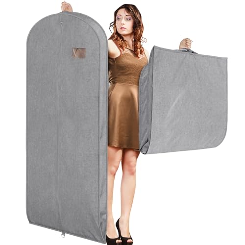 Univivi Garment Bag for Hanging Clothes and Travel, Gray, 60 Inch, 1 Pack - color: Gray, size: 24"X60"-1pcs (Garment Bag)