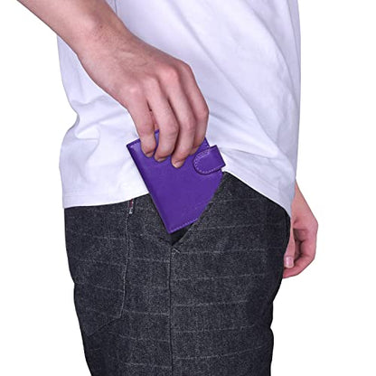 Wisdompro Credit Card Holder, RFID Blocking Wallet Debit Card Protector - color: Purple, size: Vertical
