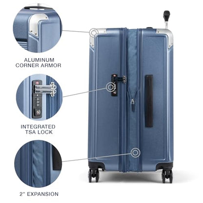 Travelpro Platinum Elite Hardside Checked Luggage, Dark Sky, 25-Inch - color: Dark Sky Blue, size: Checked- Medium 25-Inch