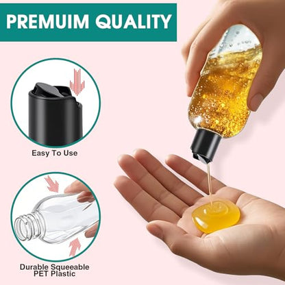 3Pcs 8 oz Brown Plastic Travel Bottles with Black Disc Top Caps for Travel - color: Brown, size: 3 Packs