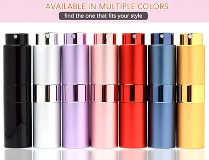 4 Pack 8ml Refillable Perfume Atomizer with Glass Bottle and Aluminum Shell - color: Black