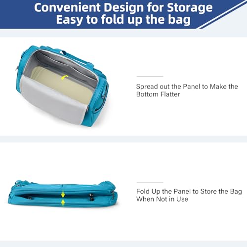 HanTrip 16 Inch Underseat Carry On Duffle Bag for Airplanes, Caribbean Blue - color: Caribbean Blue, size: Carry-on 16.5-Inch