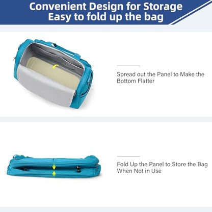 HanTrip 16 Inch Underseat Carry On Duffle Bag for Airplanes, Caribbean Blue - color: Caribbean Blue, size: Carry-on 16.5-Inch