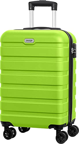 AnyZip Luggage PC ABS Hardside Lightweight Suitcase with 4 Universal Wheels TSA Lock Carry-On 20 Inch Apple Green - color: Apple Green, size: 20" Carry-On