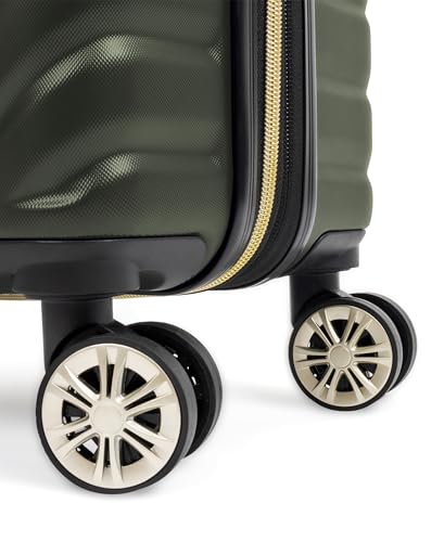 Kenneth Cole REACTION Madison Square Lightweight Hardside Chevron Expandable Spinner Luggage, Olive, 24-Inch Checked - color: Olive, size: 24-Inch Checked