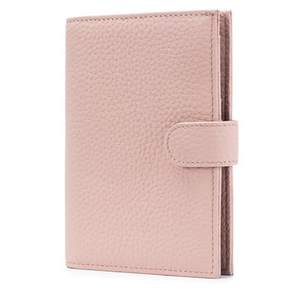 Karmiir RFID Passport Holder Travel Wallet for Women, Leather Passport Cover Wallet with Card Holders SIM Slots,Zippered Coins Pocket and Cash Slot Slim Compact Travel Wallet (Pink) - color: Nude Pink