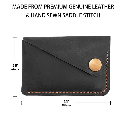 Leather Card Holder, Credit Card Wallet, Cardholder Wallet, Minimalist Wallet,Christmas Gift - color: Black