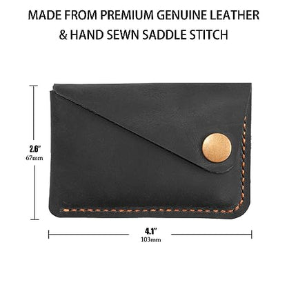 Leather Card Holder, Credit Card Wallet, Cardholder Wallet, Minimalist Wallet,Christmas Gift - color: Black