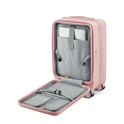 TRAVELEO 4 Piece Expandable Hardshell Pink Luggage Sets with Spinner Wheels, Lightweight Travel Suitcase Set with TSA Locks, 20 inch Carry On for Women (Blush Pink, 3 Piece Set) - color: Blush Pink, size: 3 Piece Set