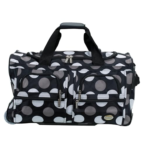 Rockland Rolling Duffel Bag, Black, 22" - color: 새로운 블랙 도트, size: 22-Inch