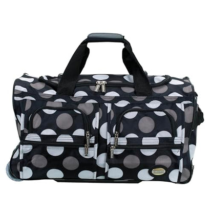 Rockland Rolling Duffel Bag, Black, 22" - color: 새로운 블랙 도트, size: 22-Inch