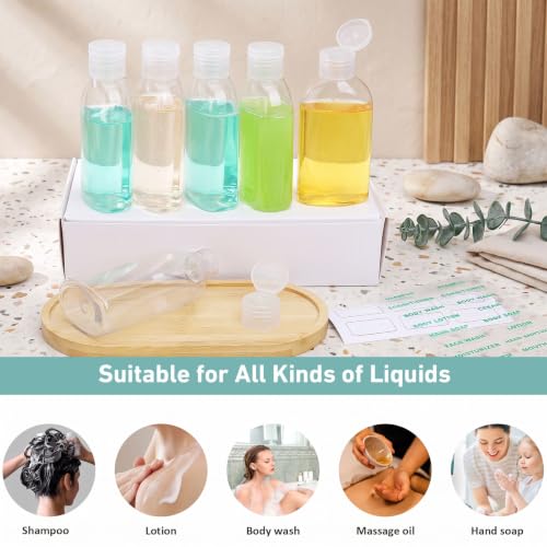 Travel Bottles for Toiletries 6 PCS 3.4oz Plastic Bottles Blank - color: Blank Clear