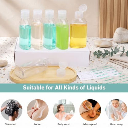 Travel Bottles for Toiletries 6 PCS 3.4oz Plastic Bottles Blank - color: Blank Clear