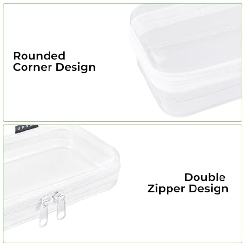 UFORU 3 PCS Clear Hard Shell Zipper Case, Diaper Bag Organizer Pouches | Heavy Duty, Water-Resistant, Dust-Proof Protection, 3 Sizes for Versatile Storage, Smooth Dual Zippers, Portable Design - size: SML
