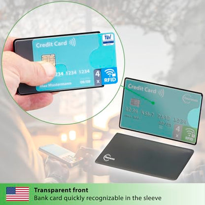 rfid blocking sleeves, 4 pieces - credit card protector - card blocker for bank card, anti fraud nfc card holder