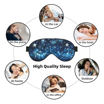 Glittering Star Sleep Mask Eye Mask with Adjustable Strap Eye Sleep Shade Cover Blocks Light for Women Men Airplane Travel Nap - color: Glittering Star