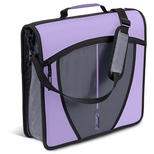 Case-it School Zipper Binder | 3-Inch O-Rings | 600-Sheet | D-146 Lavender - color: K Purple Lavender, size: 1 Pack