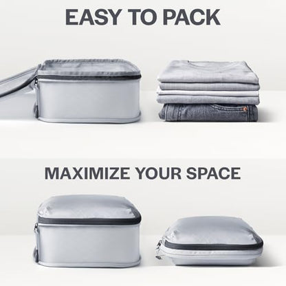 Aerotrunk Ultralight Compression Packing Cubes for Travel, 3-Pack, Light Grey - color: Light Grey, size: 3-Pack