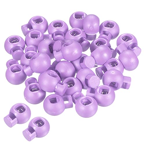 PATIKIL 30Pack Cord Locks Ball Spring Toggle Stopper Light Purple - color: Light Purple
