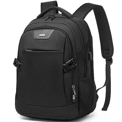DUSLANG Anti-Theft Laptop Backpack, Black, 15.6-14-13 Inch Laptop Sleeve, USB Charging Port - color: Black
