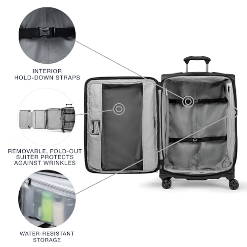 Travelpro Crew Classic Softside Checked Luggage, Black, 25-Inch - color: Black, size: Checked Medium