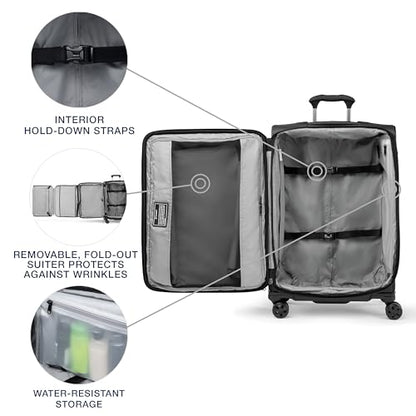 Travelpro Crew Classic Softside Checked Luggage, Black, 25-Inch - color: Black, size: Checked Medium