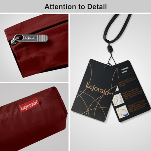 Windproof Golf Umbrella Large 54 Inch Folding Auto Open Close Wood Handle - color: 07.Wine Red