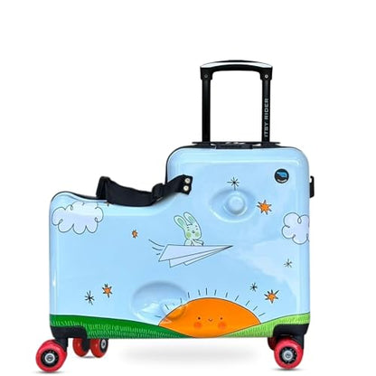 Cegali Itsy Rider 20" Ride-on Suitcase for Kids with Double Spinner Red Wheels (Blue Flyer) - color: Blue Flyer