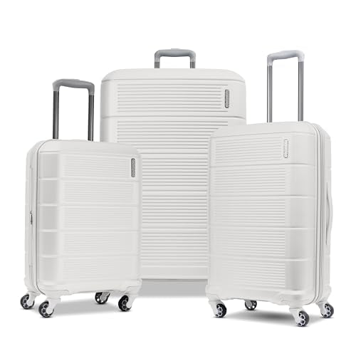 American Tourister Stratum 2.0 Expandable Hardside Luggage with Spinner Wheels - color: White, size: 3-Piece Set (Carry on/Medium/Large)