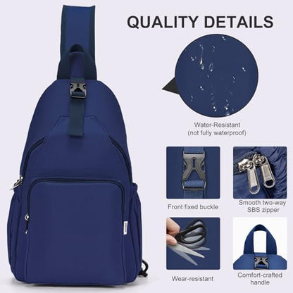 AOTIAN Crossbody Sling Backpack Sling Bag Travel Hiking Chest Bag Daypack - color: Blue
