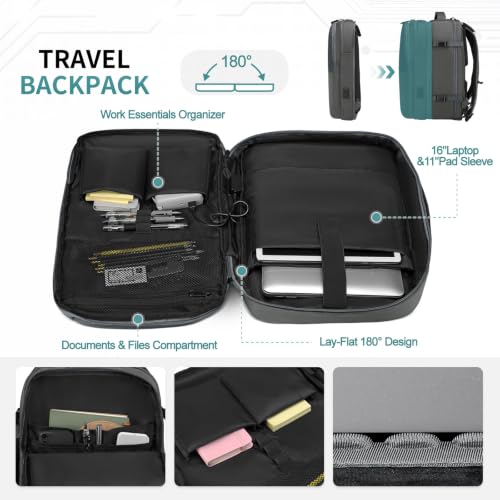 35L Expandable 2 in 1 Travel Backpack for 16 Inch Laptop Gray - color: Gray