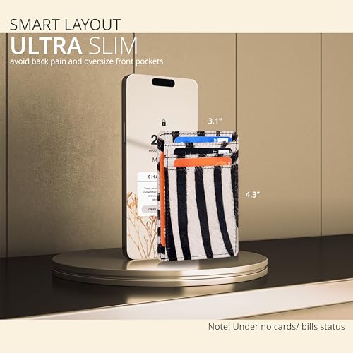 Oak Leathers Leather Wallet RFID Protection - Slim Card Holder - color: Zebra
