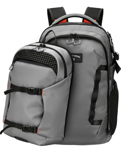 Laptop Backpack 40L With 15L Daypack For Work - color: Grey