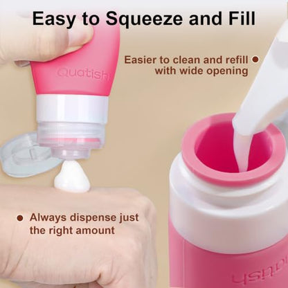 Quatish 15 Pack Travel Bottles Toiletries,Travel Size Containers,Macaron - color: Macaron