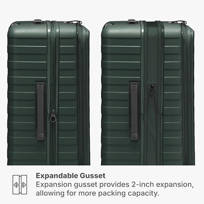 Traveler's Choice Novia Top Opening Expandable Polycarbonate Luggage with Spinner Wheels, Green, 25-Inch Medium - color: Green, size: 25-Inch Medium